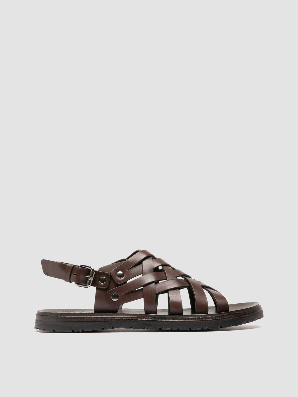 CHIOS 011 - Brown Leather Sandals - image 1,side view