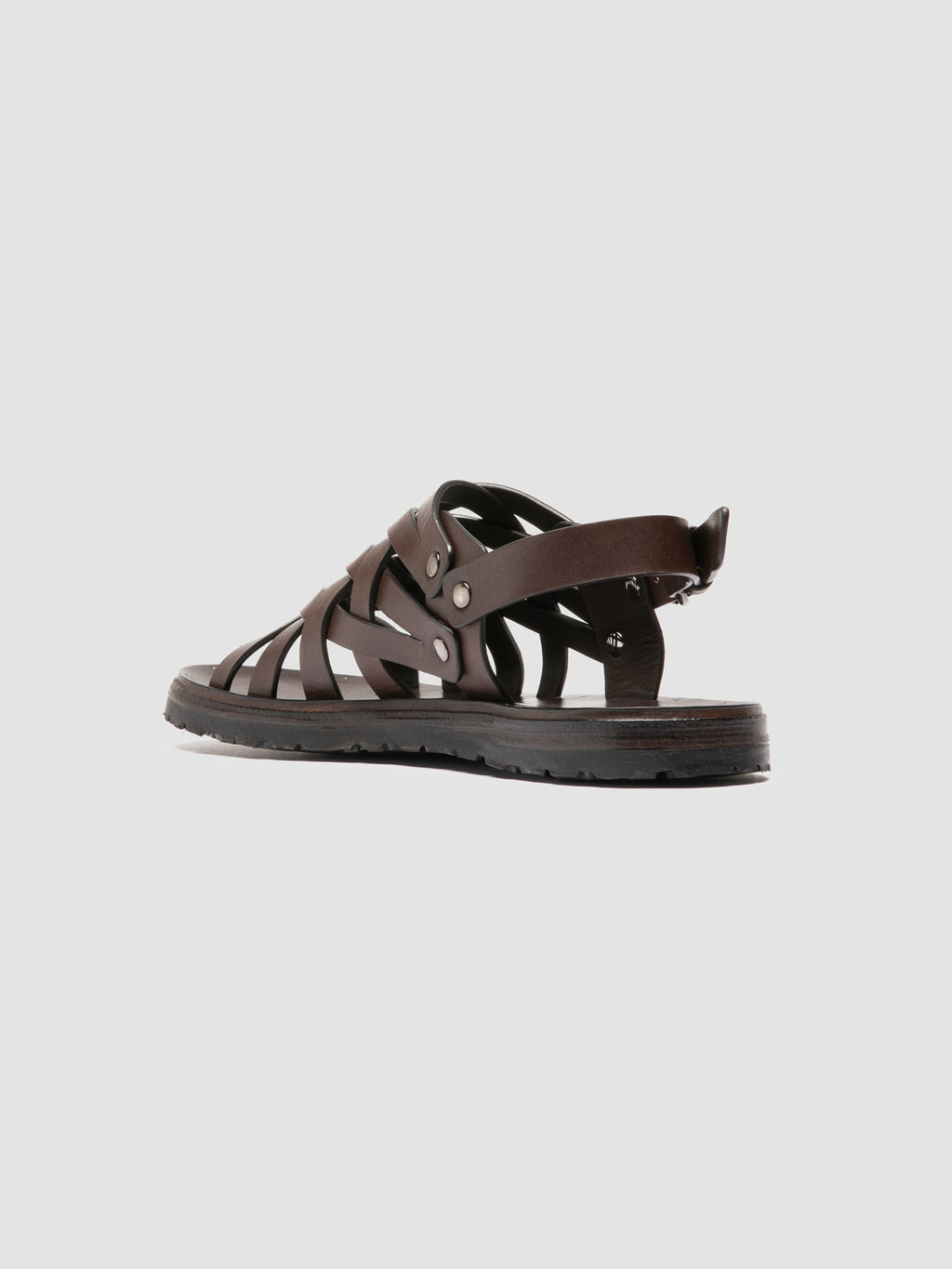 CHIOS 011 - Brown Leather Sandals - image 4,side view