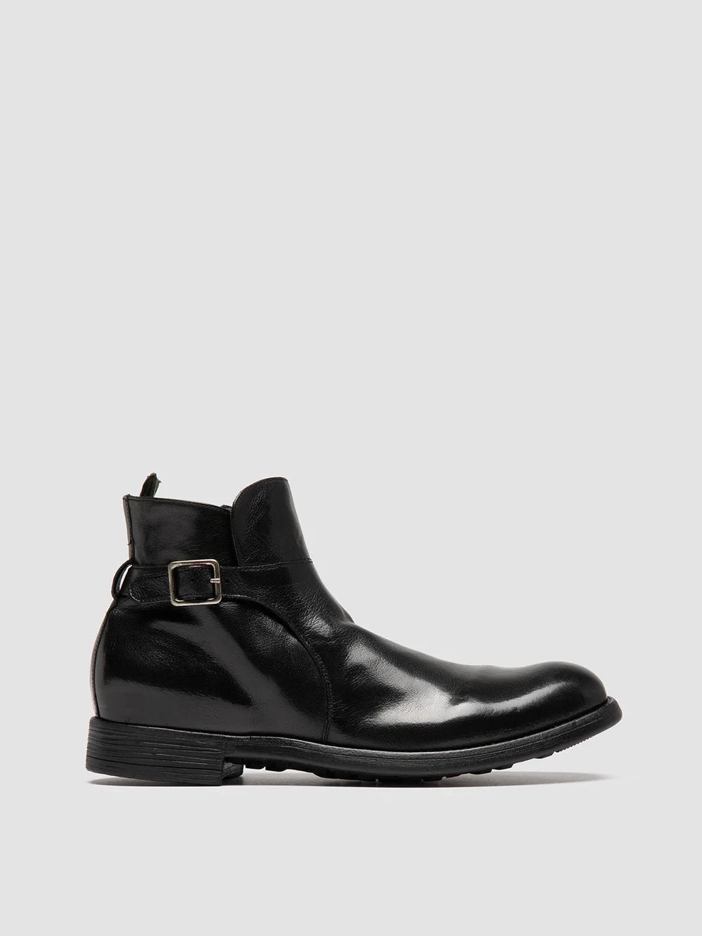 CHRONICLE 068 - schwarze Lederstiefel mit Reißverschluss - image 1,side view