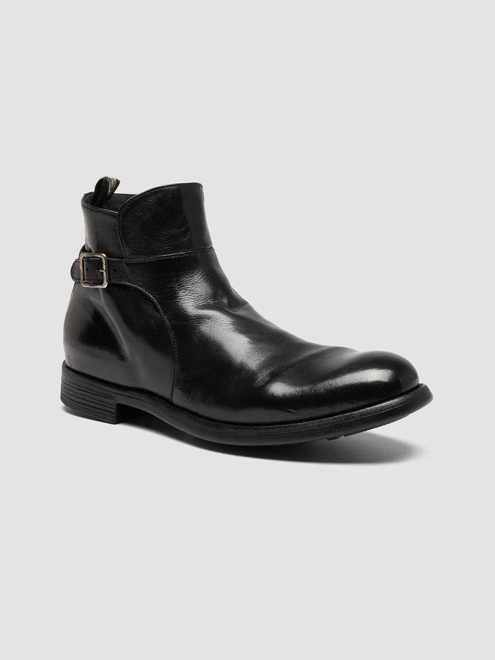 CHRONICLE 068 - schwarze Lederstiefel mit Reißverschluss - image 3,side view
