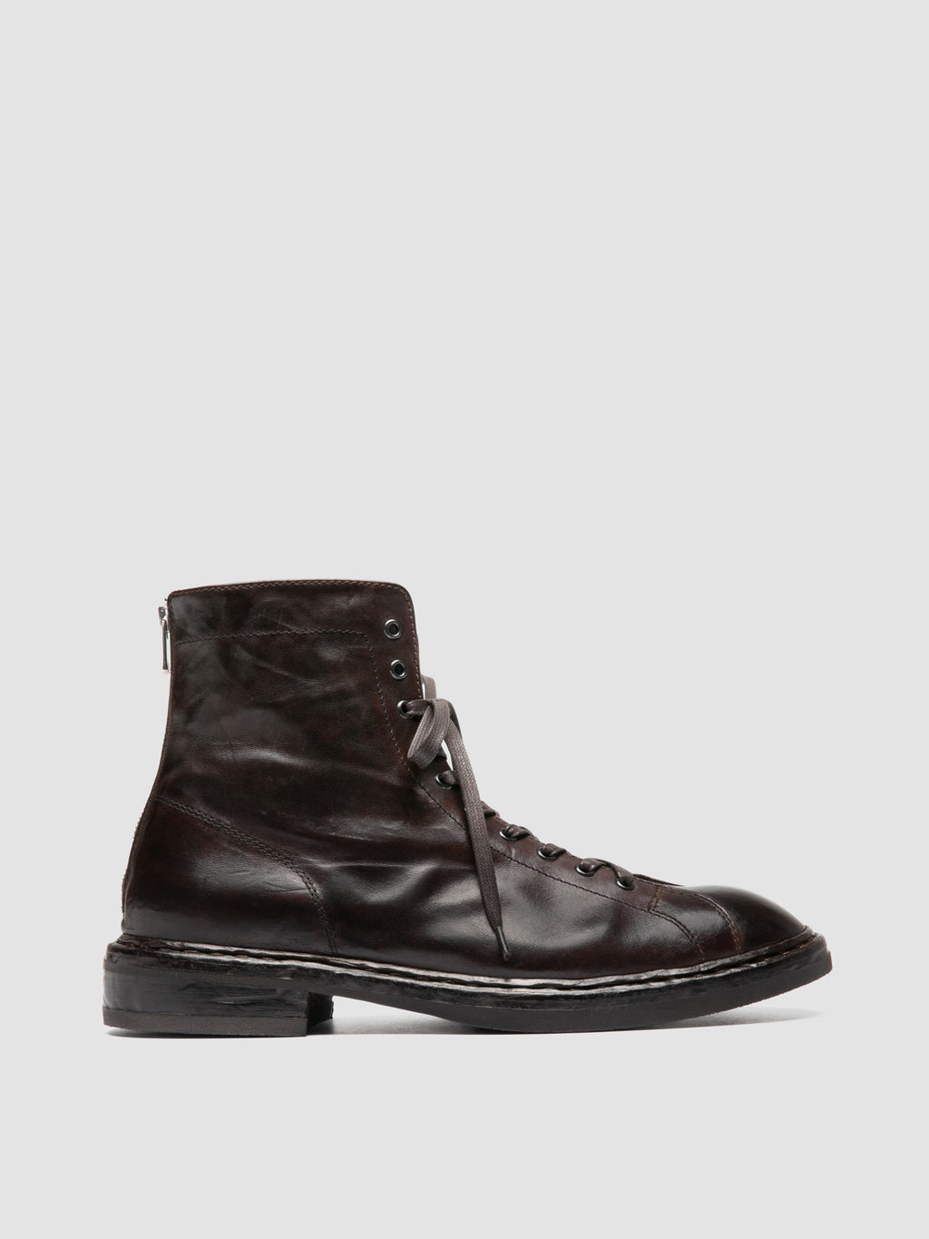 CONCEPT 001 - Brown Leather Zip Boots - image 1,side view