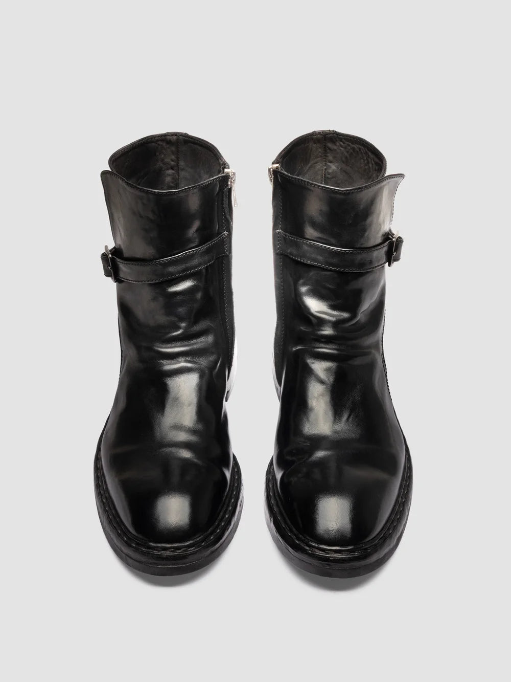 CONCEPT 003 - Stivali con Zip in Pelle Nera - image 2,side view
