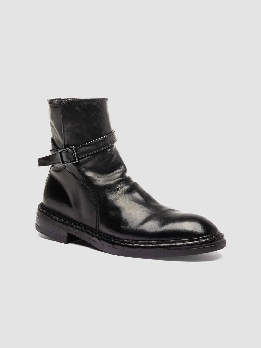 CONCEPT 003 - Stivali con Zip in Pelle Nera - image 3,side view