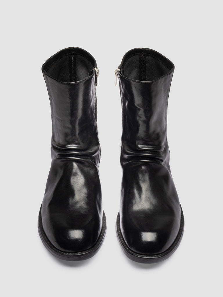 DIARY 015 - Schwarze Stiefel aus Stretch-Leder mit Reißverschluss