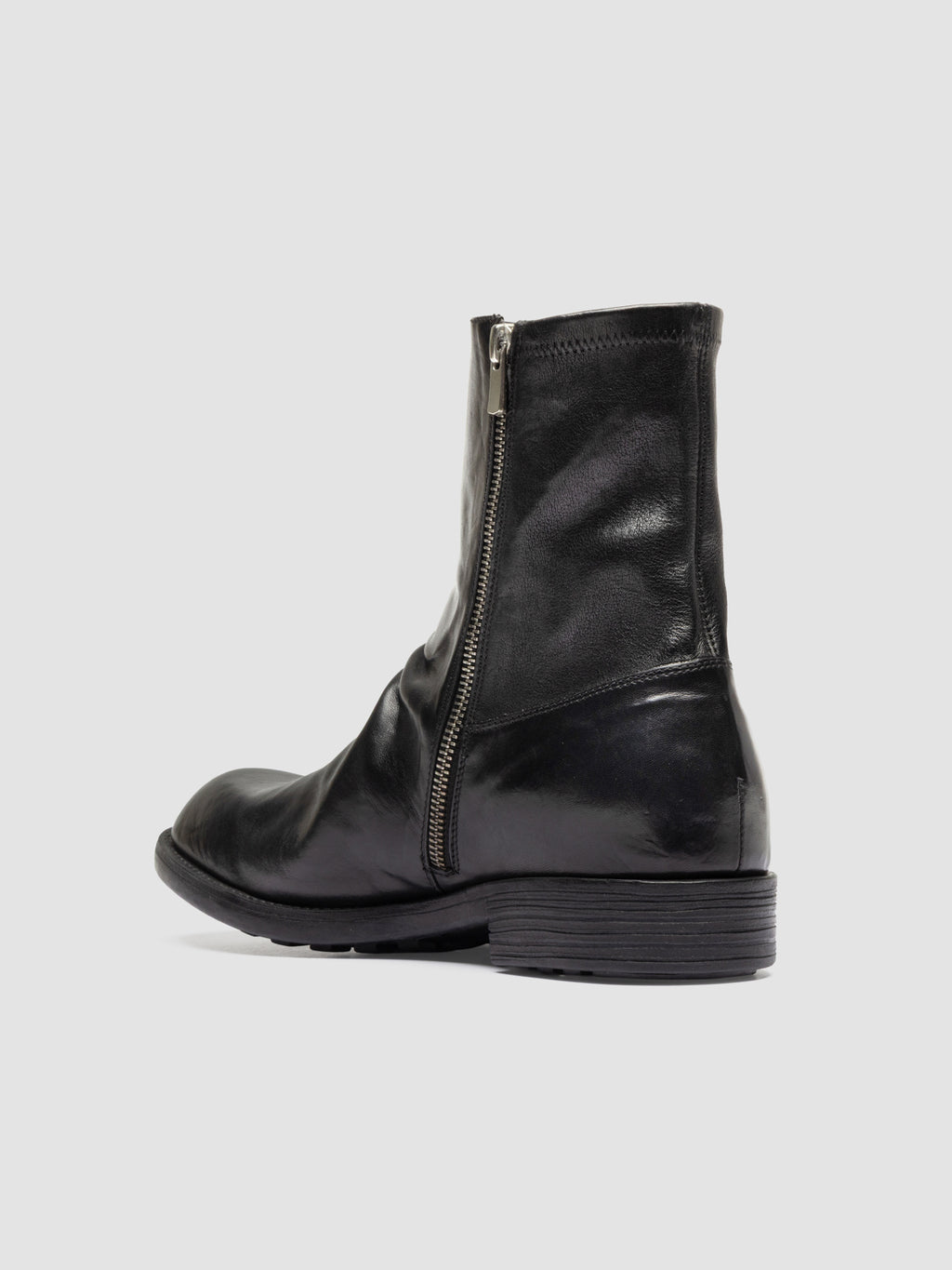 DIARY 015 - Stivali con Zip in Pelle Elasticizzata Nera - image 4,side view