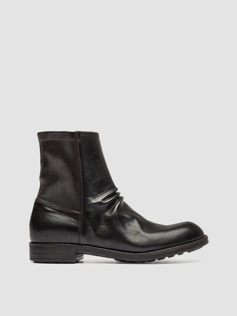 DIARY 015 - Braune Stiefel aus Stretch-Leder mit Reißverschluss