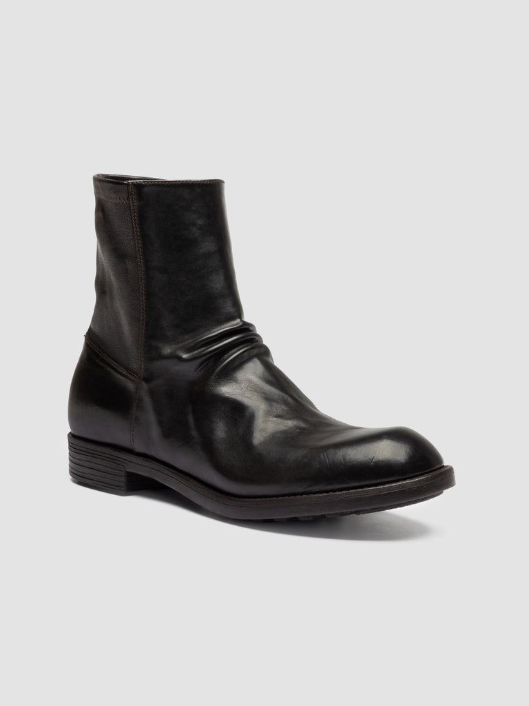 DIARY 015 - Braune Stiefel aus Stretch-Leder mit Reißverschluss