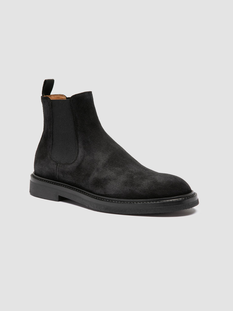 DUDE FLEXI 003 - Schwarze Chelsea-Stiefel aus Wildleder