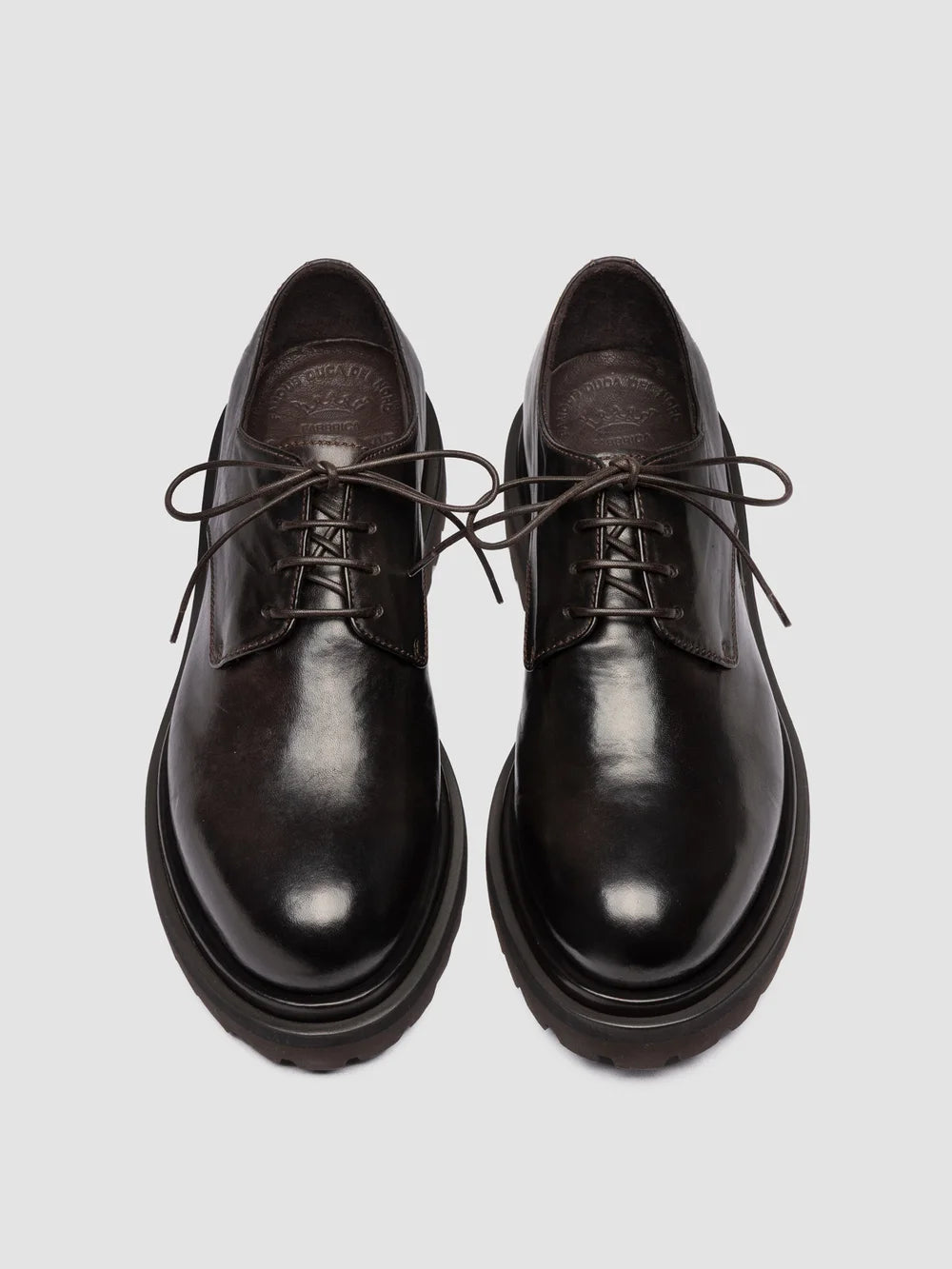 EVENTUAL DD 101 - Scarpe Derby in Pelle Marrone - image 2,side view
