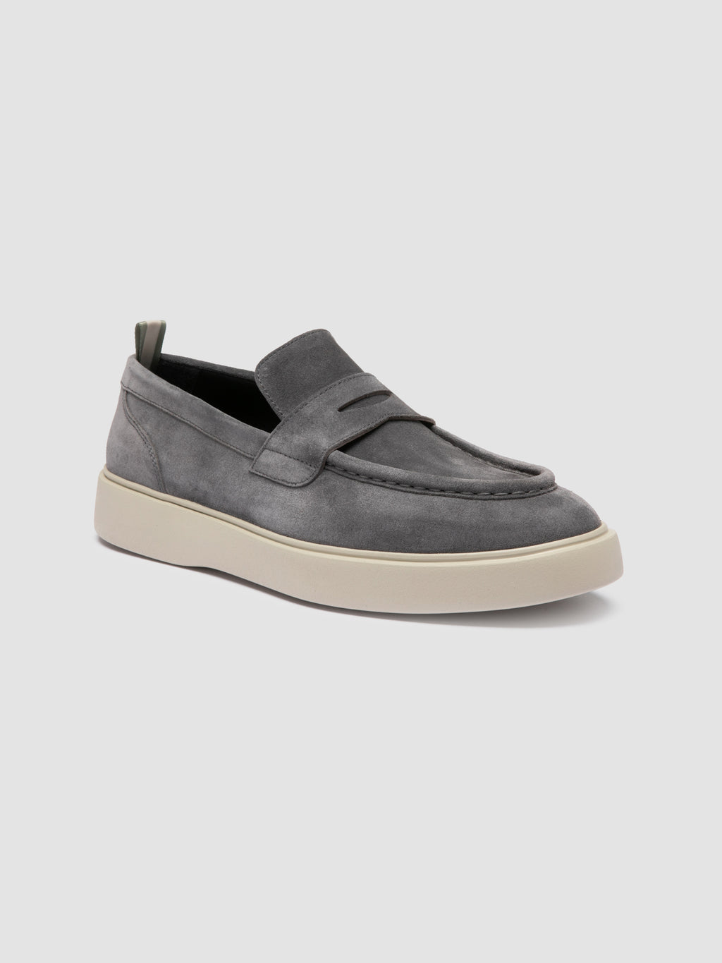 FRAME 015 - Grey Suede Penny Loafers - image 3,side view