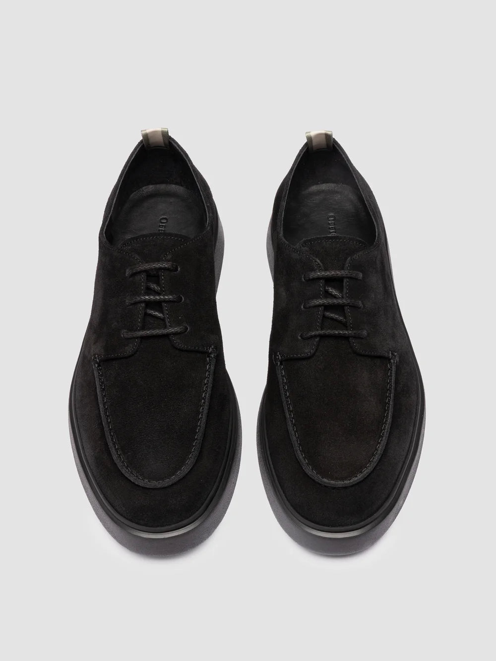 FRAME 019 - Scarpe Derby in Pelle Scamosciata Nera - image 2,side view