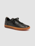 GINNASIO 001 - Black Leather Sneakers - thumb image 3,side view