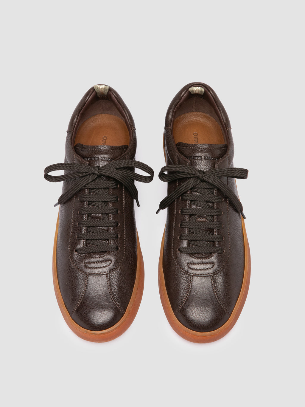 GINNASIO 001 - Brown Leather Sneakers - image 2,side view