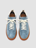 GINNASIO 001 - Blue Leather and Suede Sneakers - thumb image 2,side view