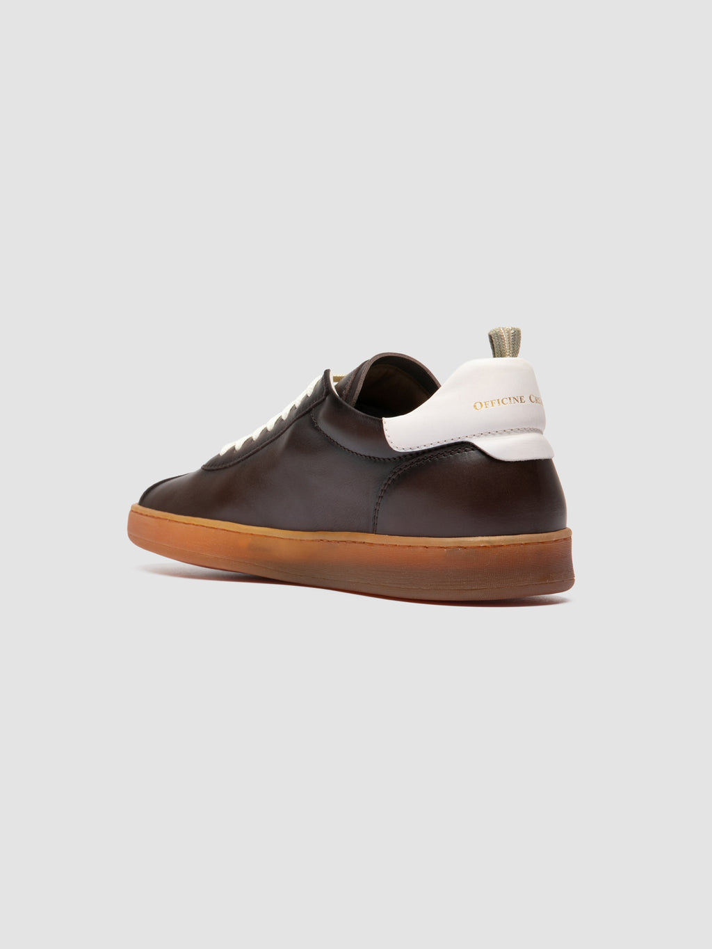 GINNASIO 003 - Brown Leather Low Top Sneakers - image 4,side view
