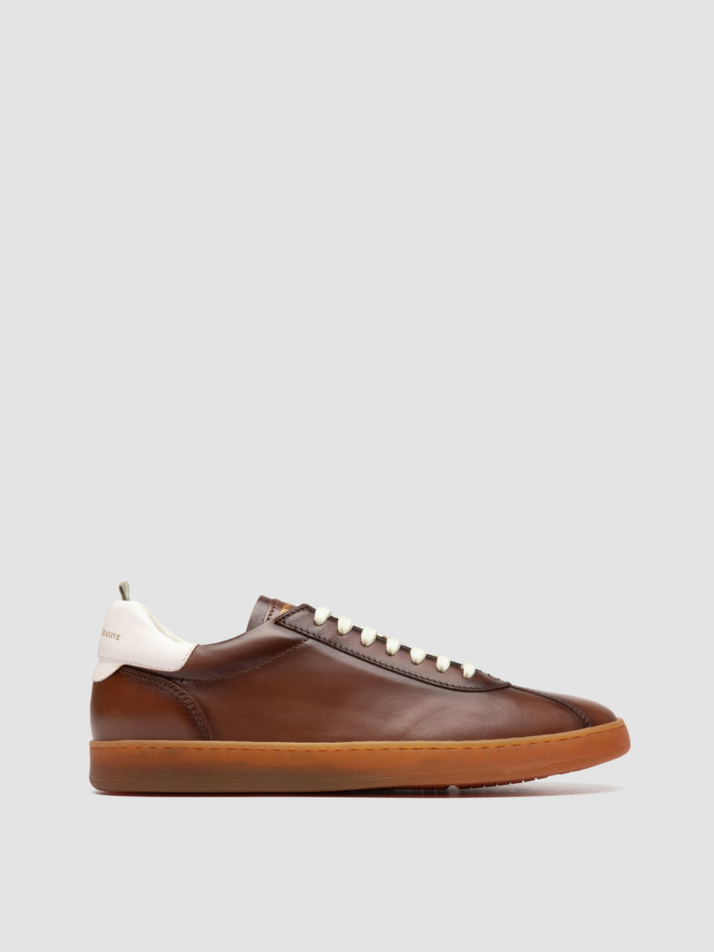 GINNASIO 003 - Brown Leather Low Top Sneakers - image 1,side view