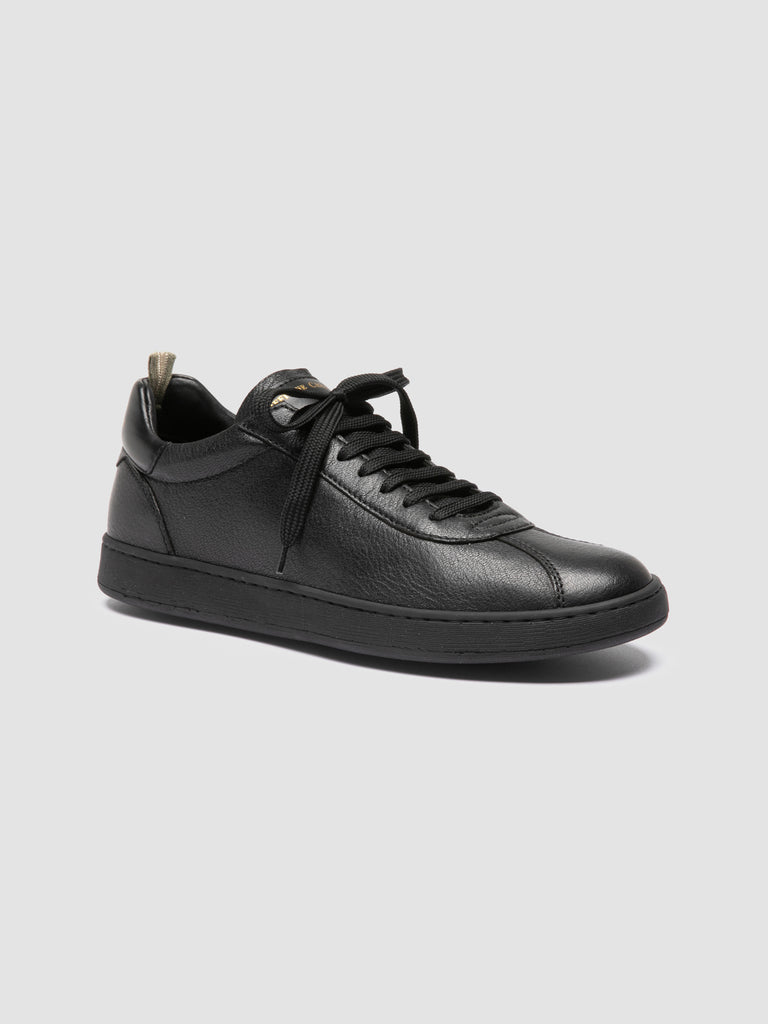 GINNASIO 003 - Black Leather Low Top Sneakers