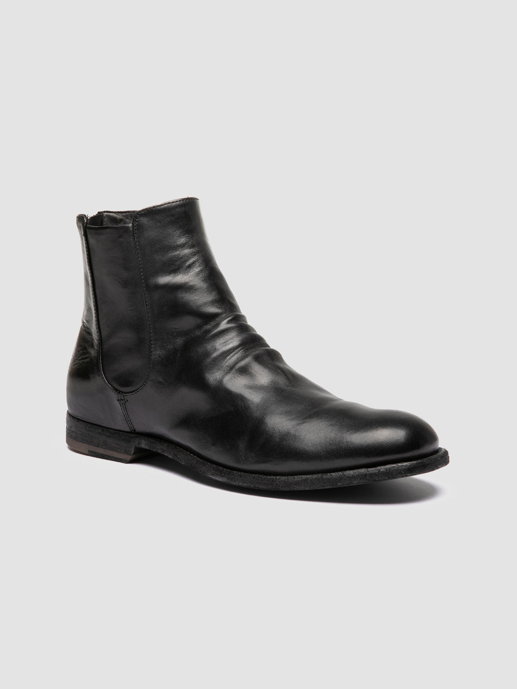 GRAPHIS 002 - Black Leather Zipped Boots