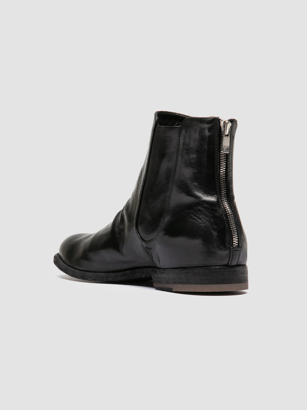GRAPHIS 002 - Black Leather Zipped Boots