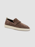 HERBIE 001 - Mocassini in Pelle Scamosciata Marrone - thumb image 3,side view
