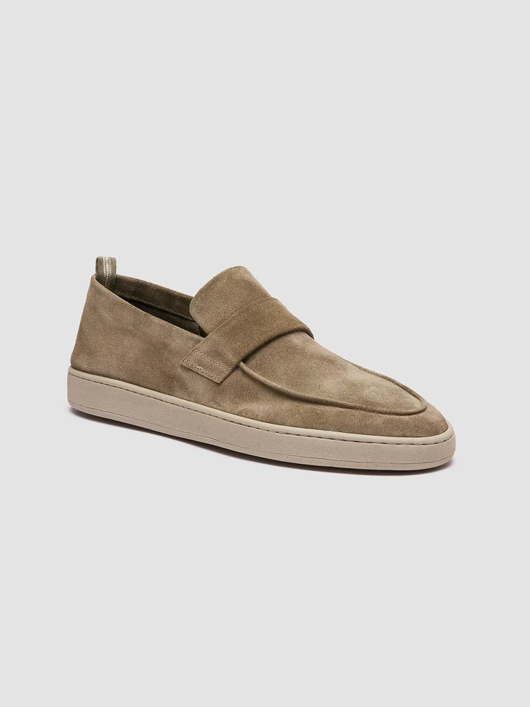 Mens Taupe Suede Penny Loafers: HERBIE 001 Officine Creative - 3