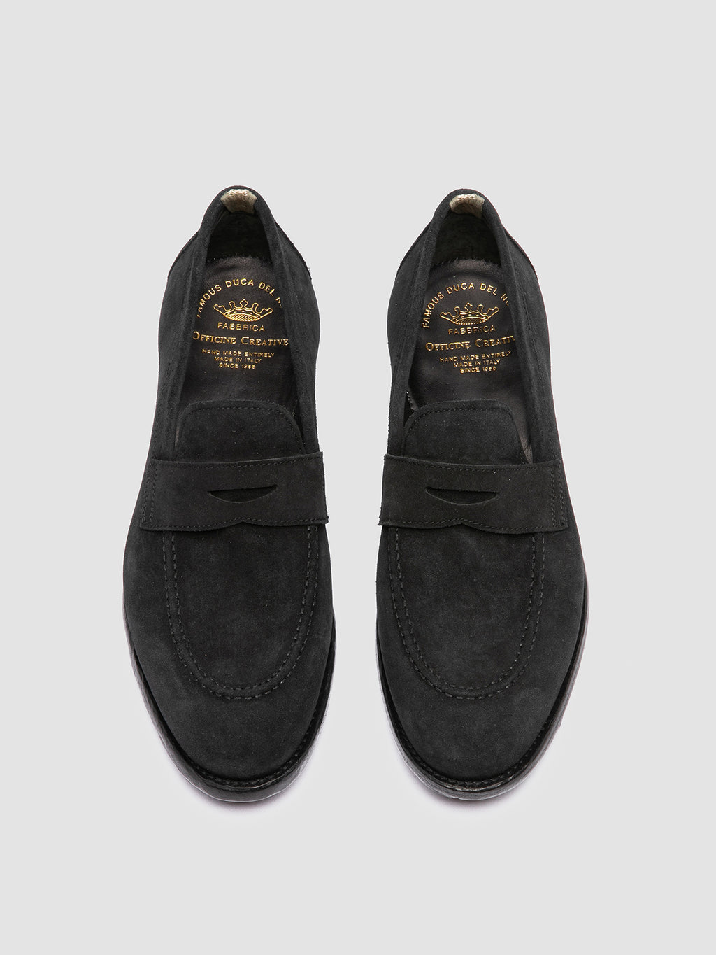 IVY 002 - Black Suede Penny Loafers - image 2,side view