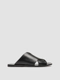 KIMOLOS 015 - Black Leather Slide Sandals