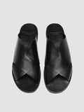 KIMOLOS 015 - Black Leather Slide Sandals