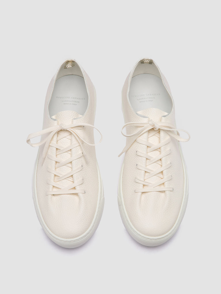 LEGGERA 001 - White Leather Low Top Sneakers