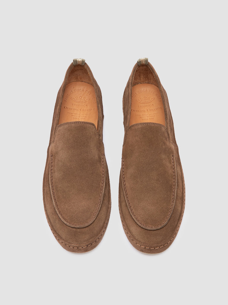 LINE 001 - Taupe Suede Penny Loafers