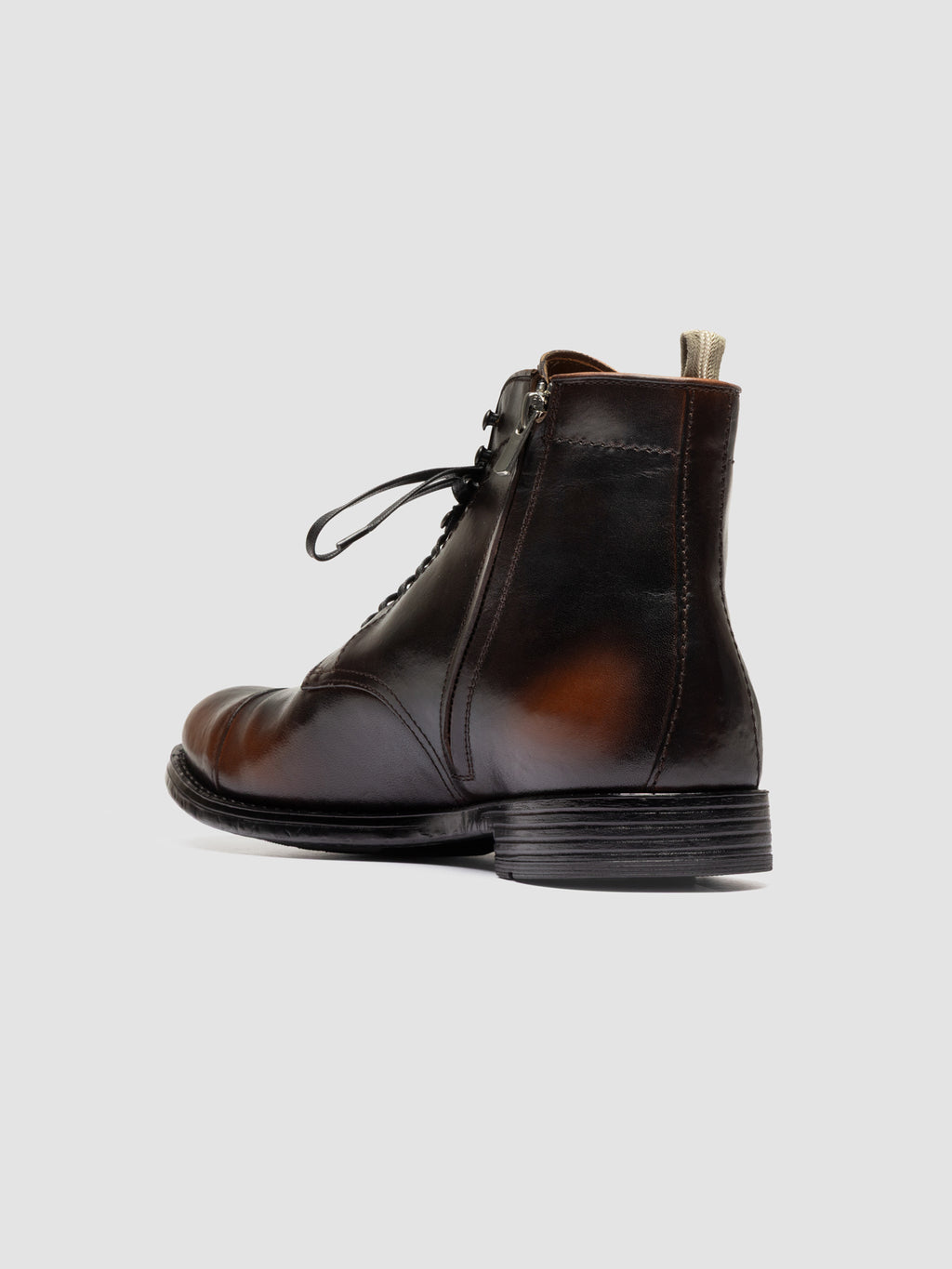 MAVIC 006 - Stivali Stringati in Pelle Marrone - image 4,side view