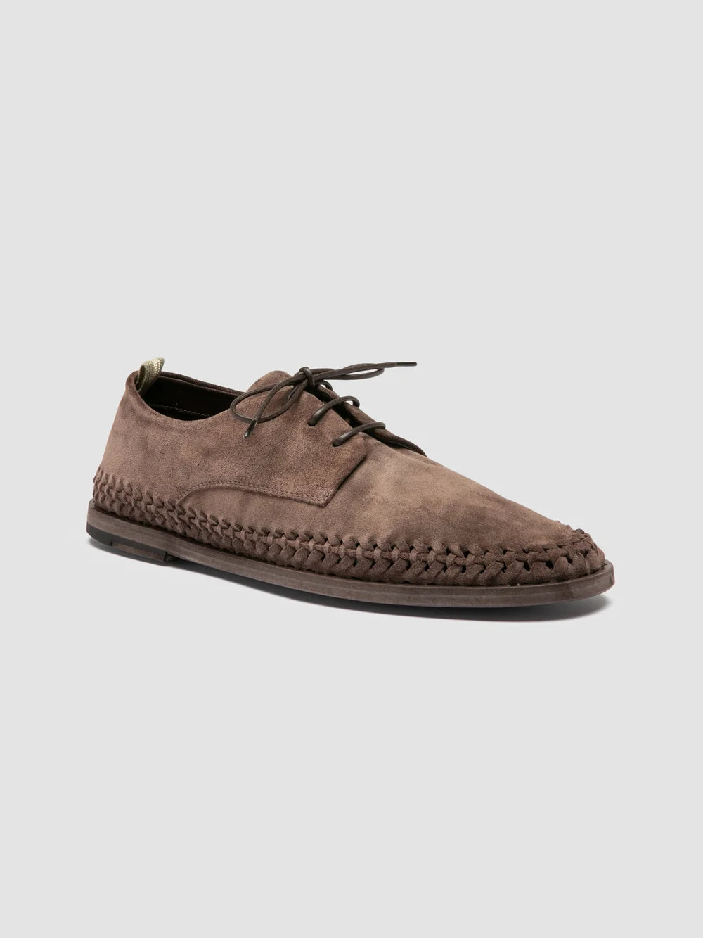 MILES 001 - Taupe Suede Derby Shoes - image 3,side view