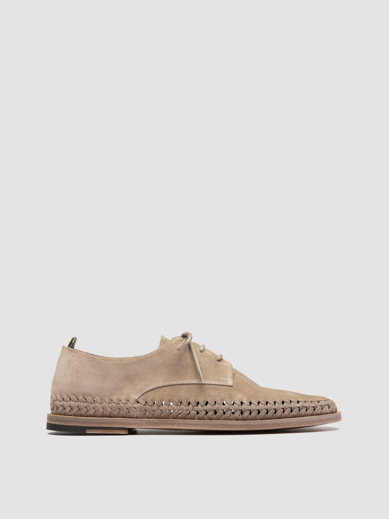 MILES 001 - Beige Suede Derby Shoes