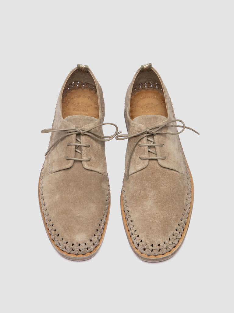 MILES 001 - Beige Suede Derby Shoes-hover