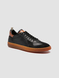 MILITIA 001 - Black Leather Sneakers - thumb image 3,side view