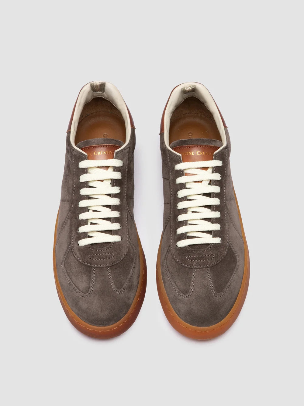 MILITIA 002 - Taupefarbene Sneakers aus Wildleder und Leder - image 2,side view