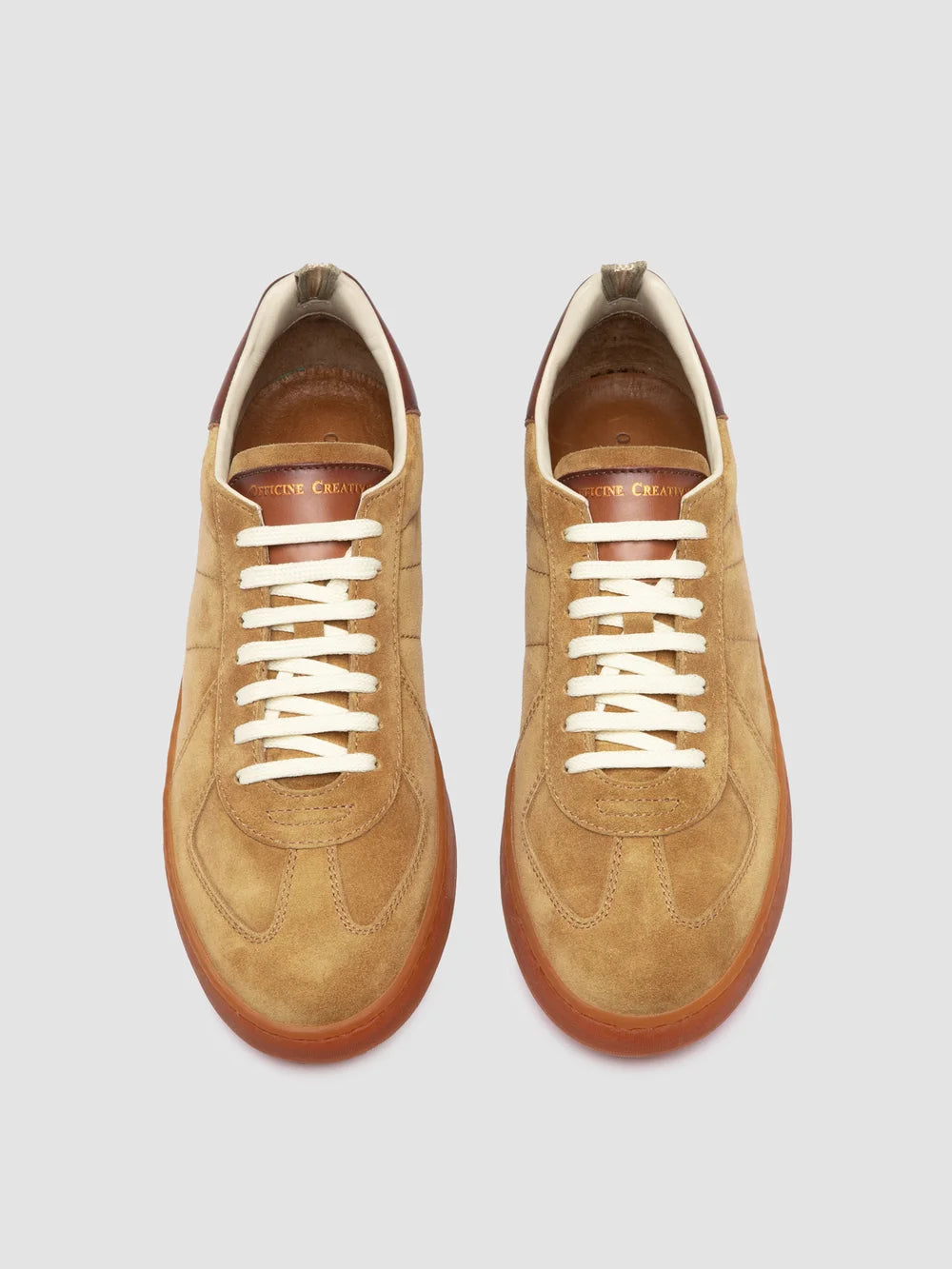 MILITIA 002 - Camel Suede and Leather Sneakers - image 2,side view