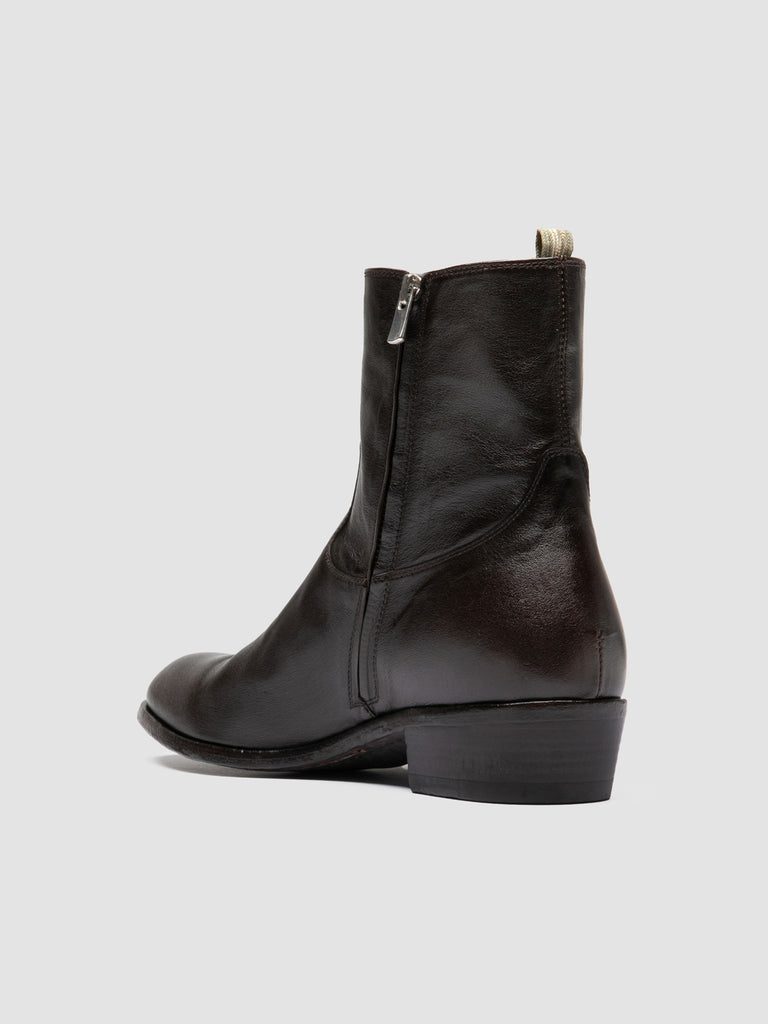 MONEGAL 002 - Brown Leather Zip boots