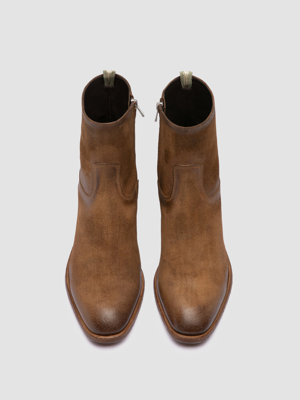 MONEGAL 002 - Brown Suede Zip boots - image 2,side view