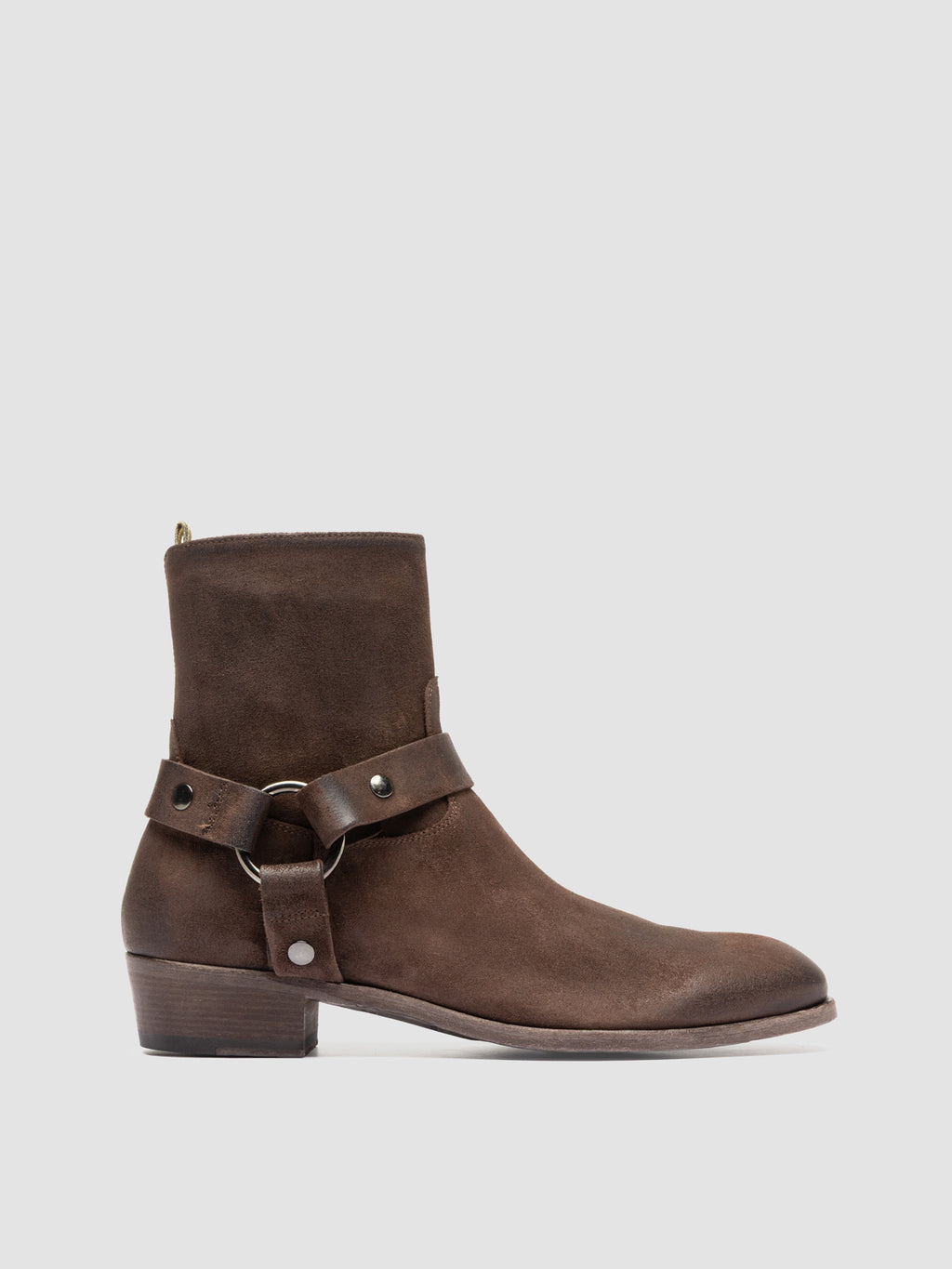 MONEGAL 004 - Brown Suede Zipped Boots - image 1,side view