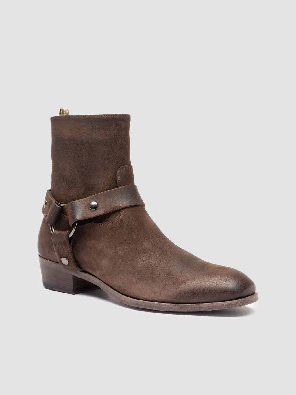 MONEGAL 004 - Brown Suede Zipped Boots - image 3,side view