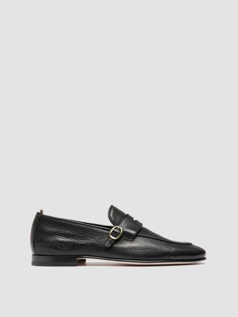 OLIVER 011 - Black Leather Penny Loafers