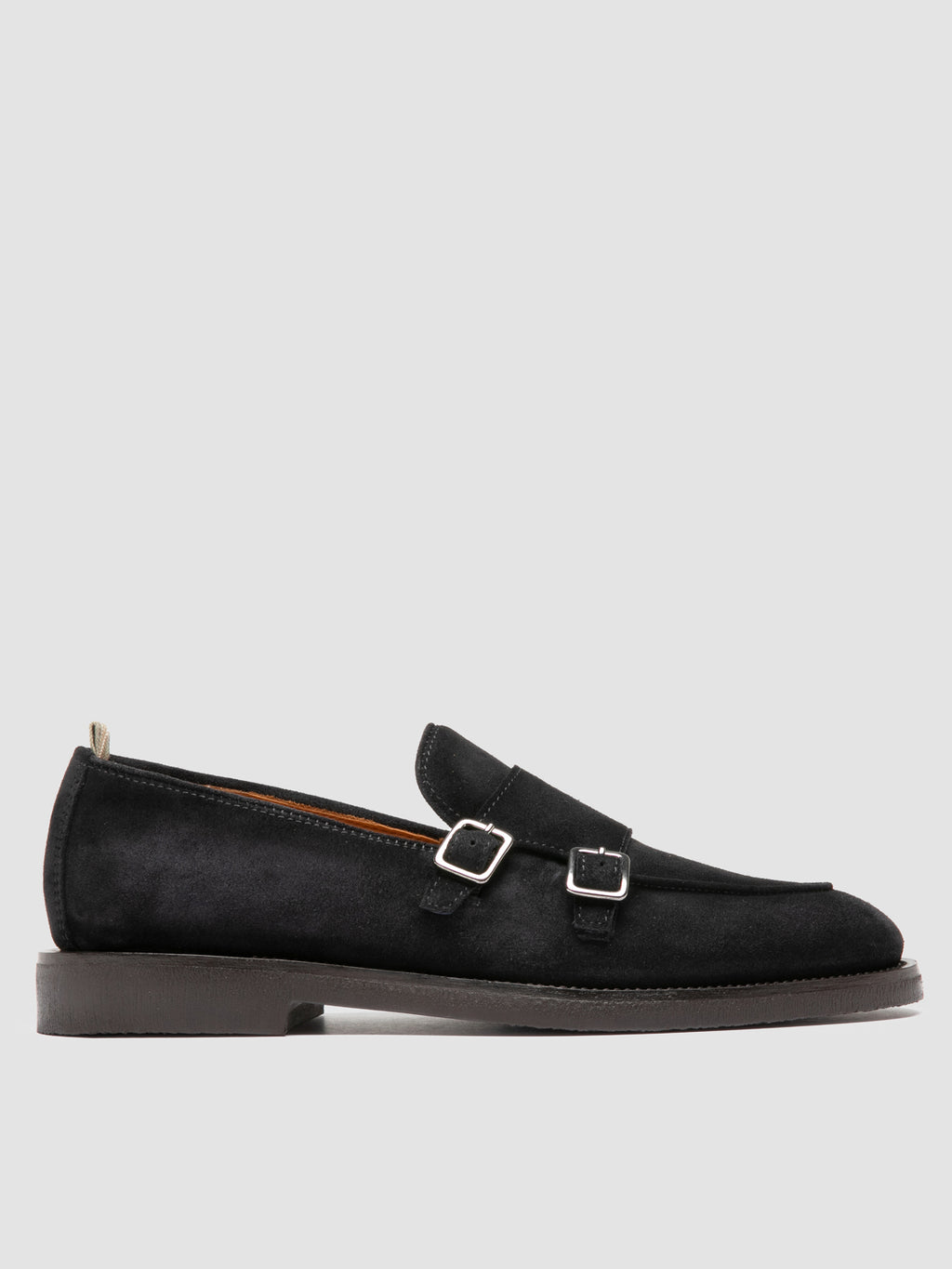 OPERA FLEXI 105 - Scarpe Monk in Pelle Scamosciata Blu - image 1,side view