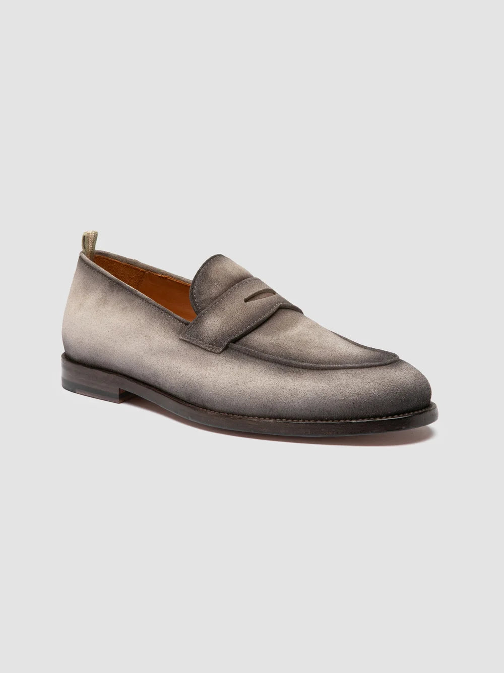OPERA 001 - Grey Suede Penny Loafers - image 3,side view