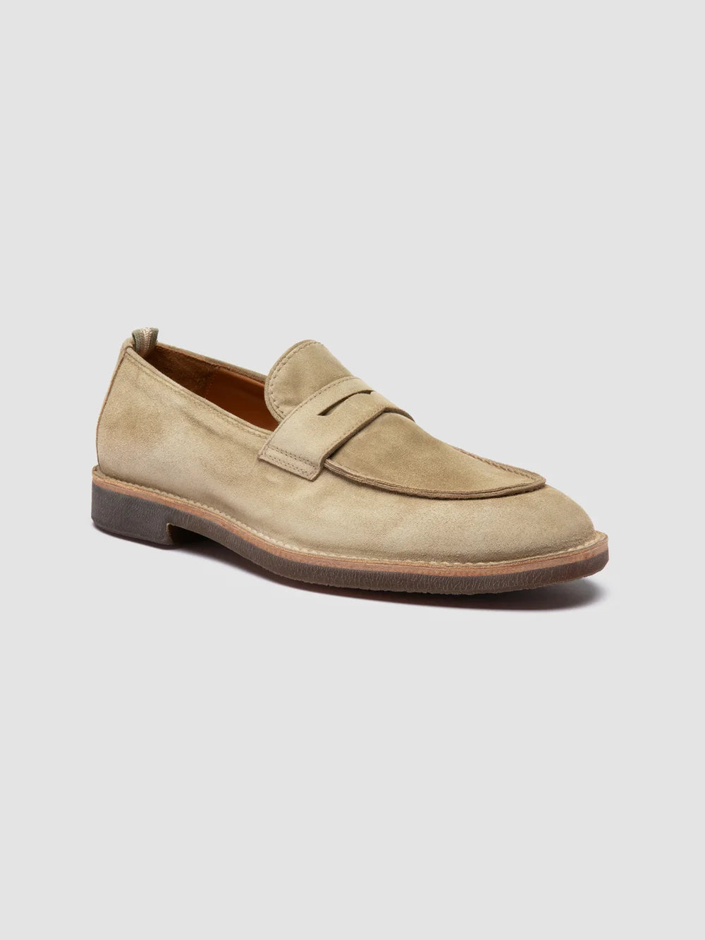 OPERA SD FLEXI 001 - Beige Suede Penny Loafers - image 3,side view