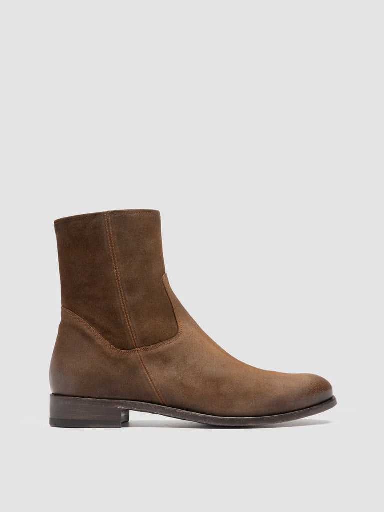 PAUL 002 - Brown Suede Zipped Boots
