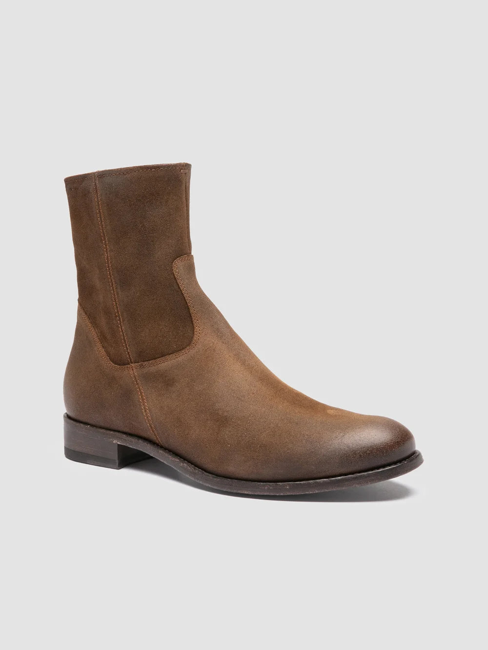 PAUL 002 - Brown Suede Zipped Boots - image 3,side view