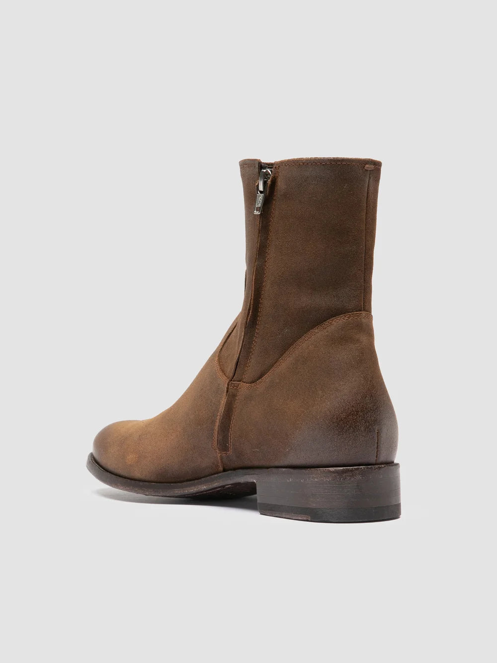 PAUL 002 - Brown Suede Zipped Boots - image 4,side view