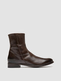 PAUL 002 - Brown Leather Zipped Boots - thumb image 1,side view