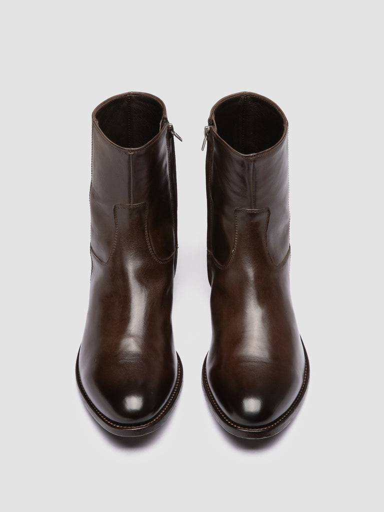 PAUL 002 - Brown Leather Zipped Boots